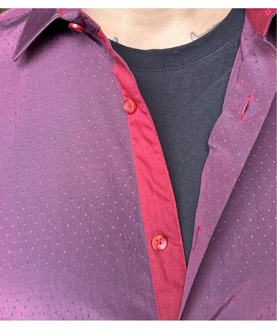 VAN CLEEF & ARPELS Бордовая хлопко-полиэстеровая классическая рубашка, фото 2