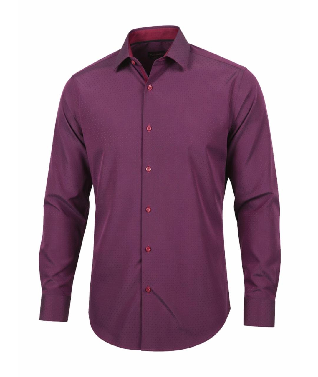 VAN CLEEF & ARPELS Бордовая хлопко-полиэстеровая классическая рубашка, фото 1