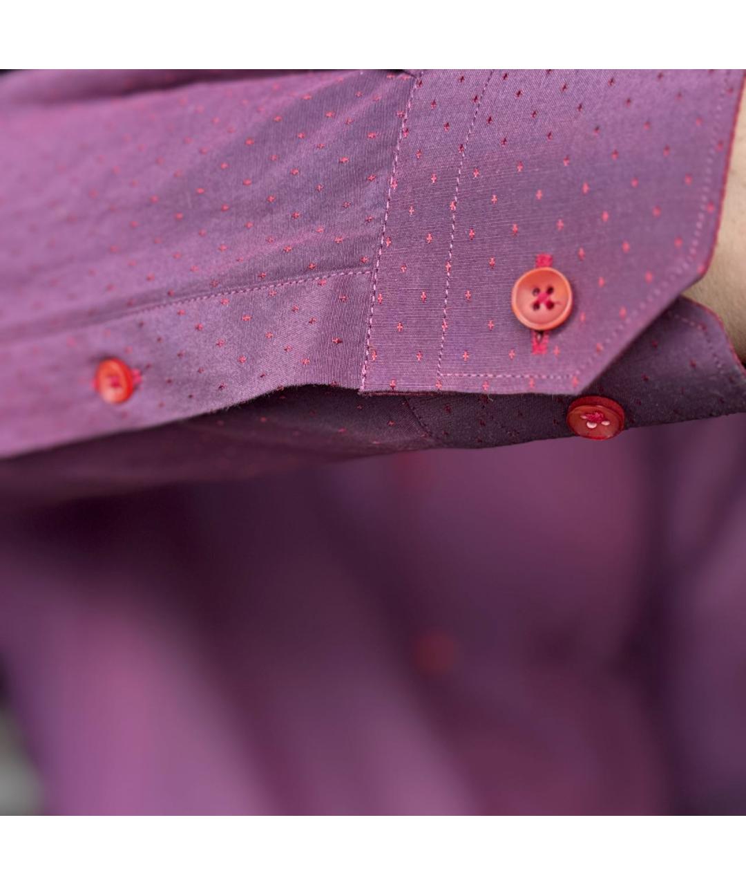 VAN CLEEF & ARPELS Бордовая хлопко-полиэстеровая классическая рубашка, фото 4