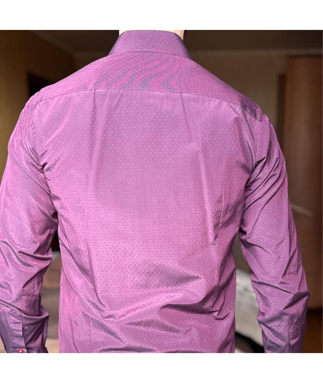 VAN CLEEF & ARPELS Бордовая хлопко-полиэстеровая классическая рубашка, фото 7