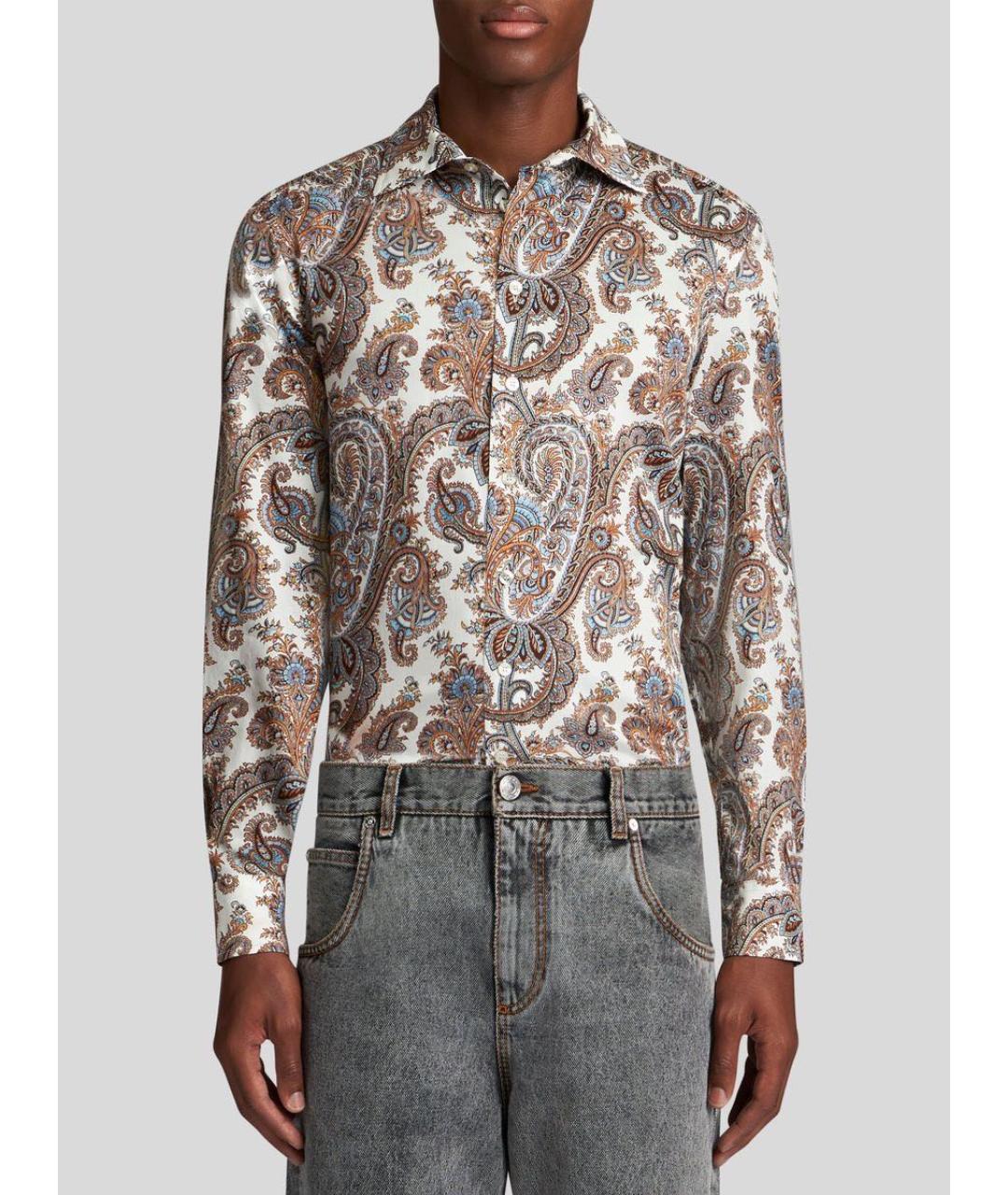 ETRO Белая хлопковая кэжуал рубашка, фото 6