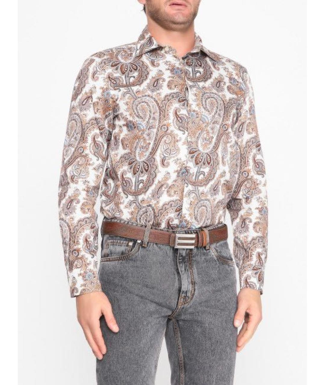 ETRO Белая хлопковая кэжуал рубашка, фото 5