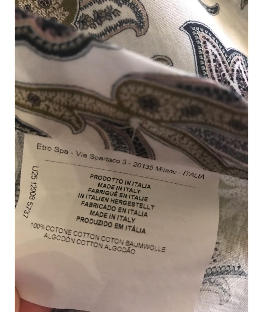 ETRO Белая хлопковая кэжуал рубашка, фото 4