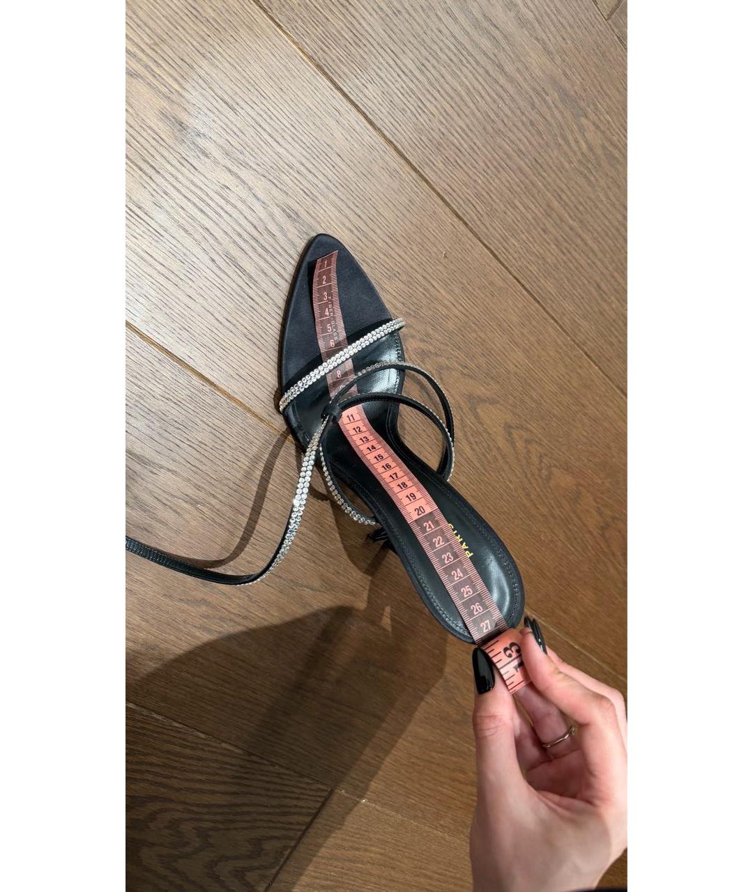 SAINT LAURENT Черные кожаные босоножки, фото 6