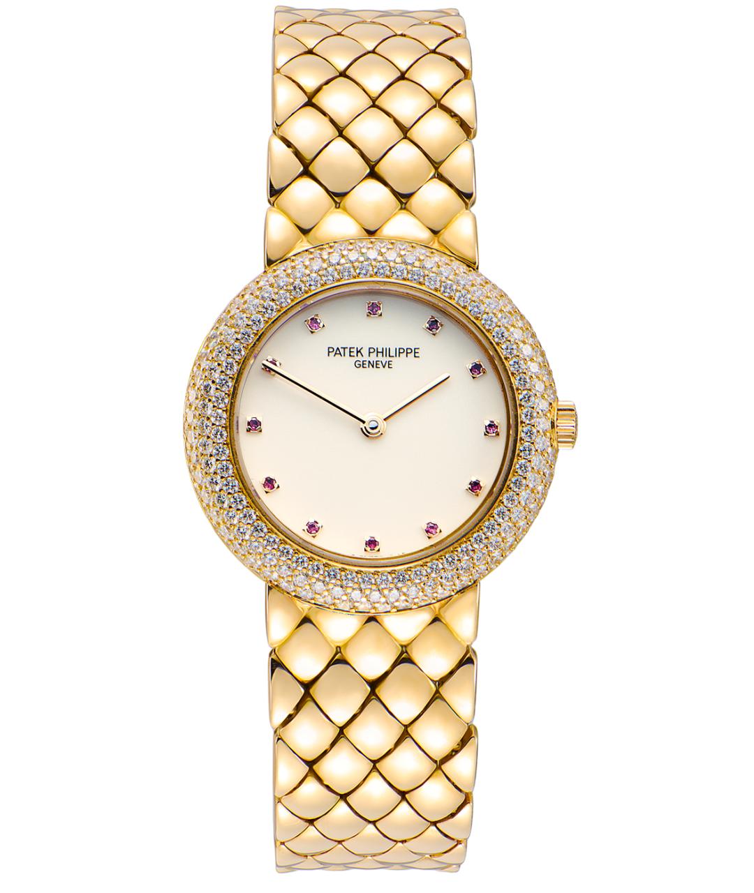 PATEK PHILIPPE Белые часы из желтого золота, фото 7