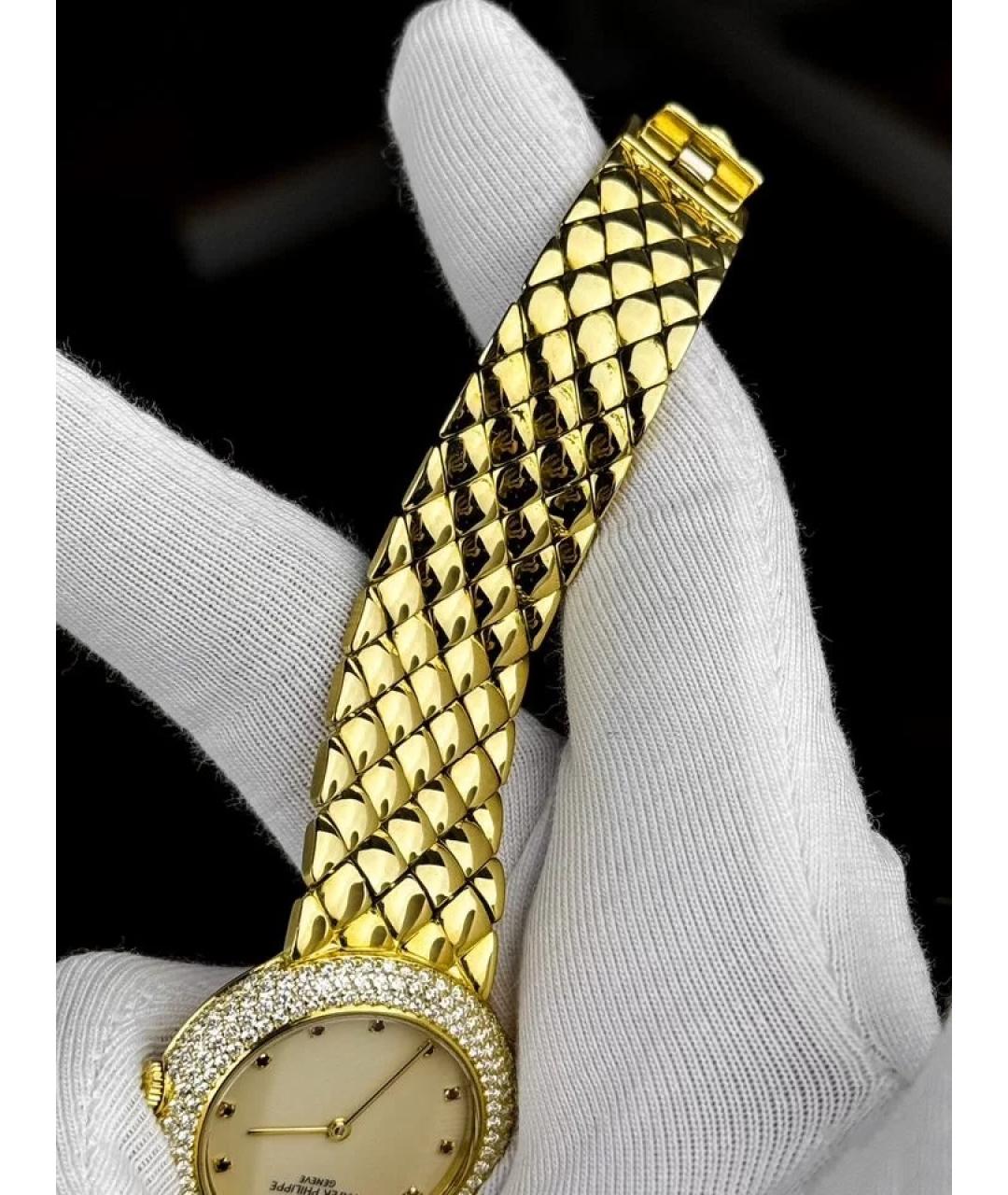 PATEK PHILIPPE Белые часы из желтого золота, фото 5