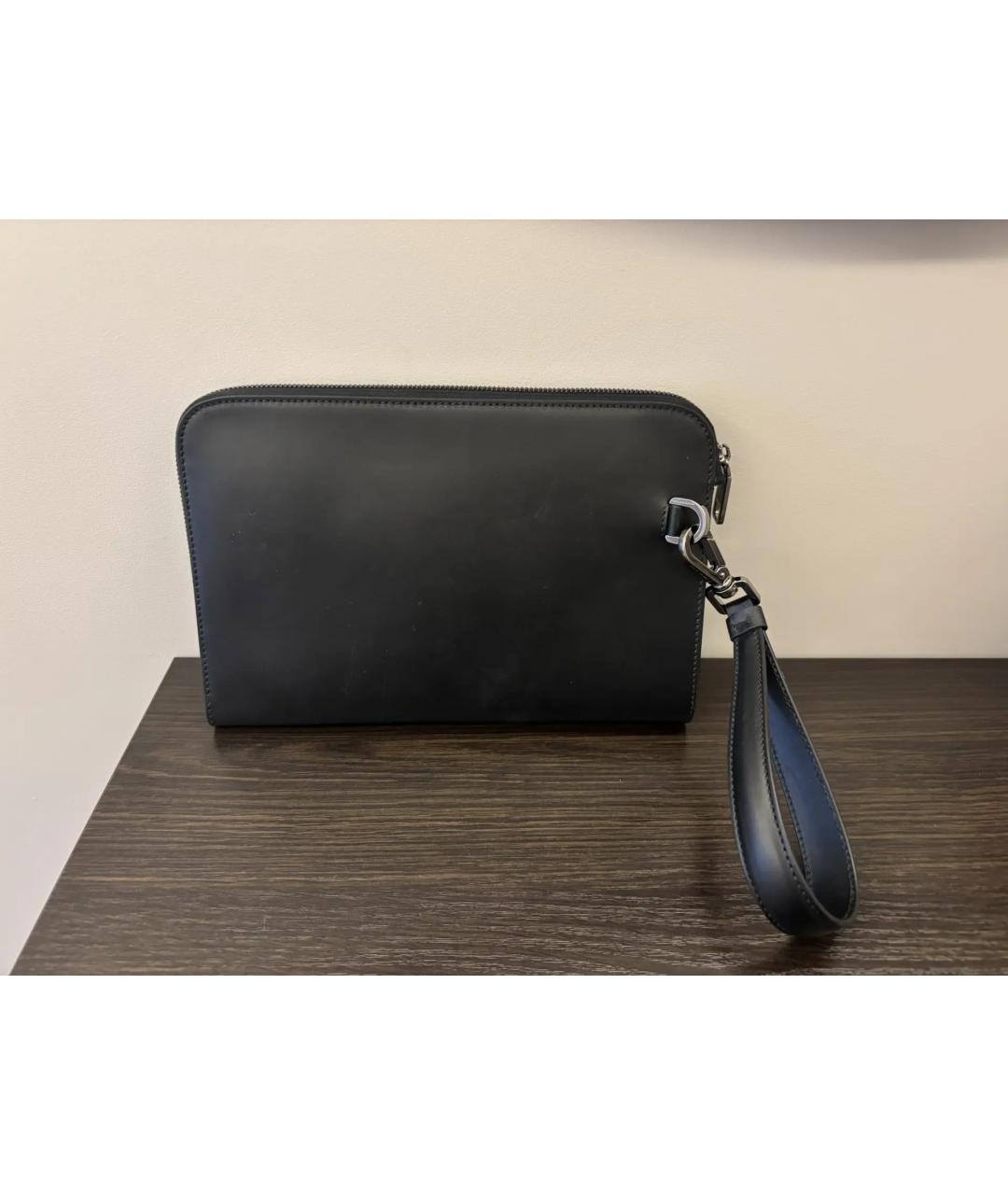 DOLCE&GABBANA Черная кожаная барсетка, фото 3