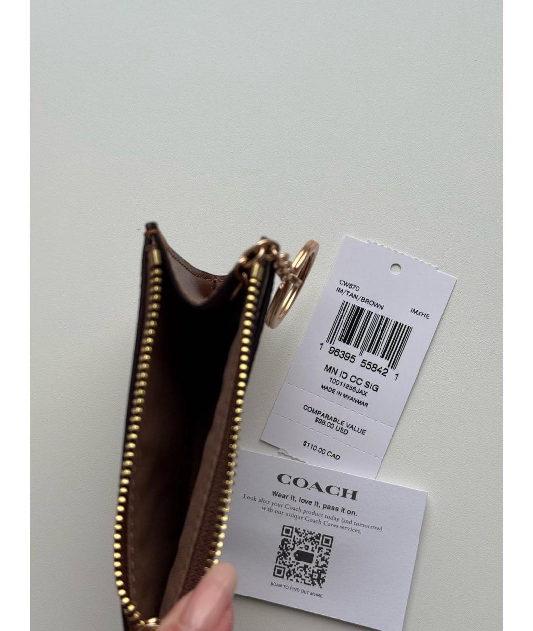 COACH Коричневый кардхолдер, фото 5