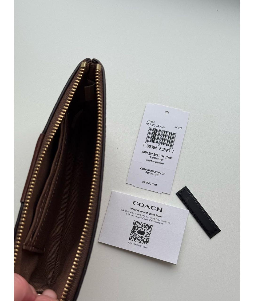 COACH Коричневый кардхолдер, фото 6