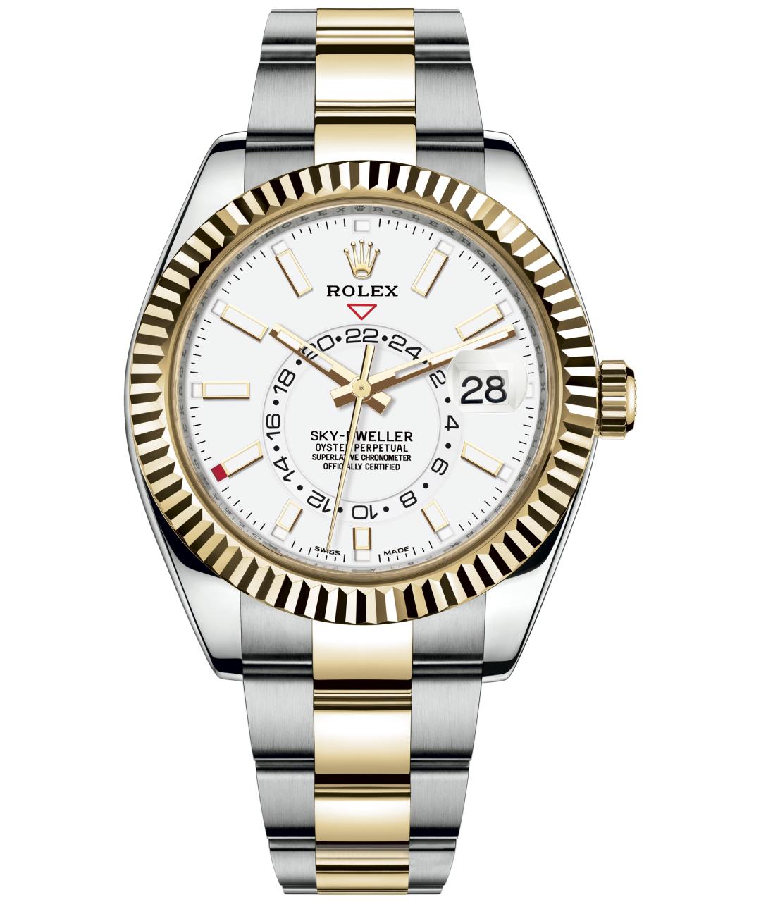 ROLEX Белые часы из желтого золота, фото 10