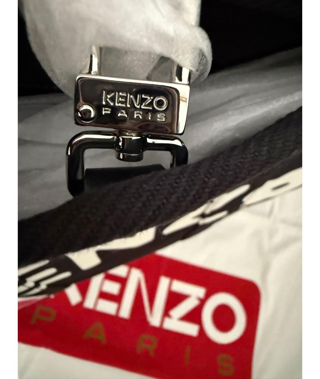 KENZO Черная хлопковая сумка тоут, фото 7