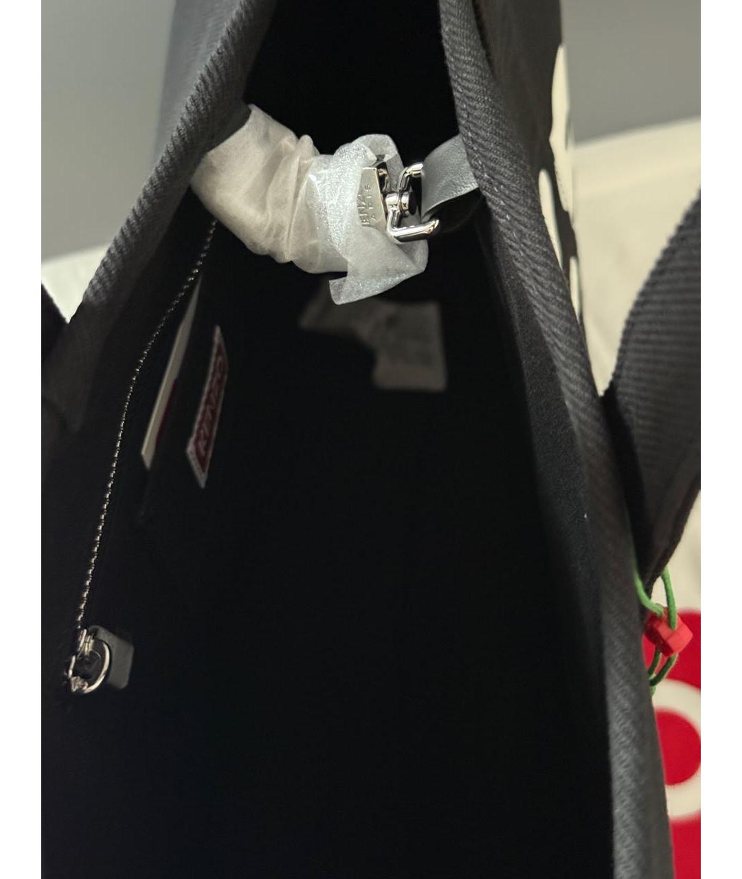 KENZO Черная хлопковая сумка тоут, фото 8