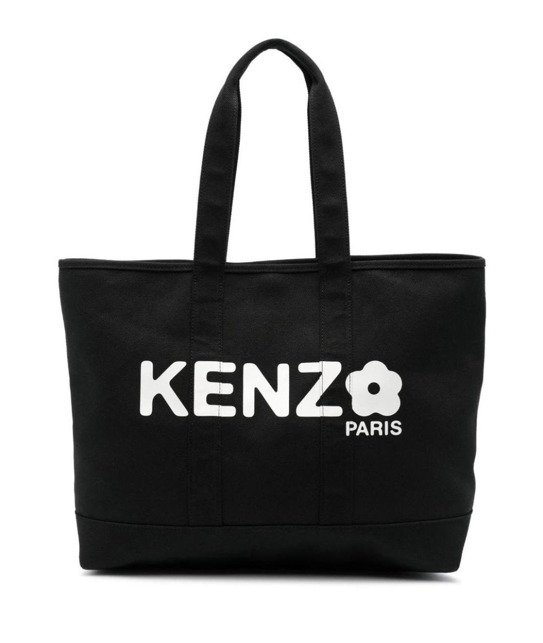 KENZO Черная хлопковая сумка тоут, фото 9