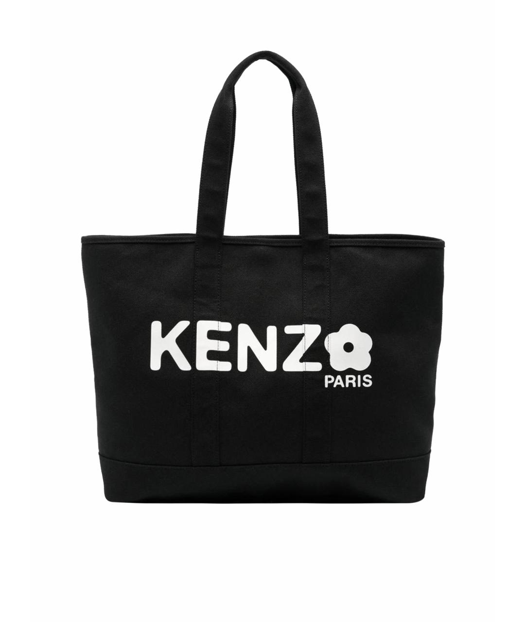 KENZO Черная хлопковая сумка тоут, фото 1