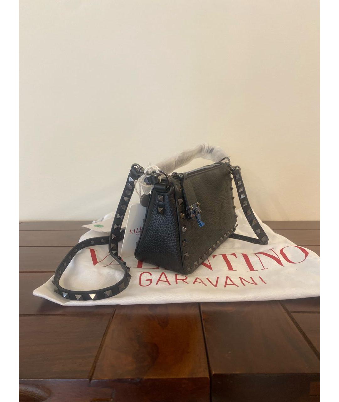 VALENTINO Черная кожаная сумка через плечо, фото 2