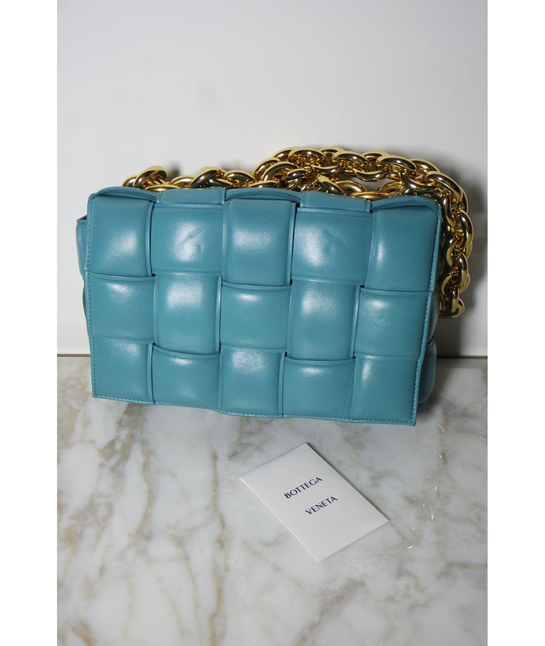 BOTTEGA VENETA Бирюзовая кожаная сумка через плечо, фото 7