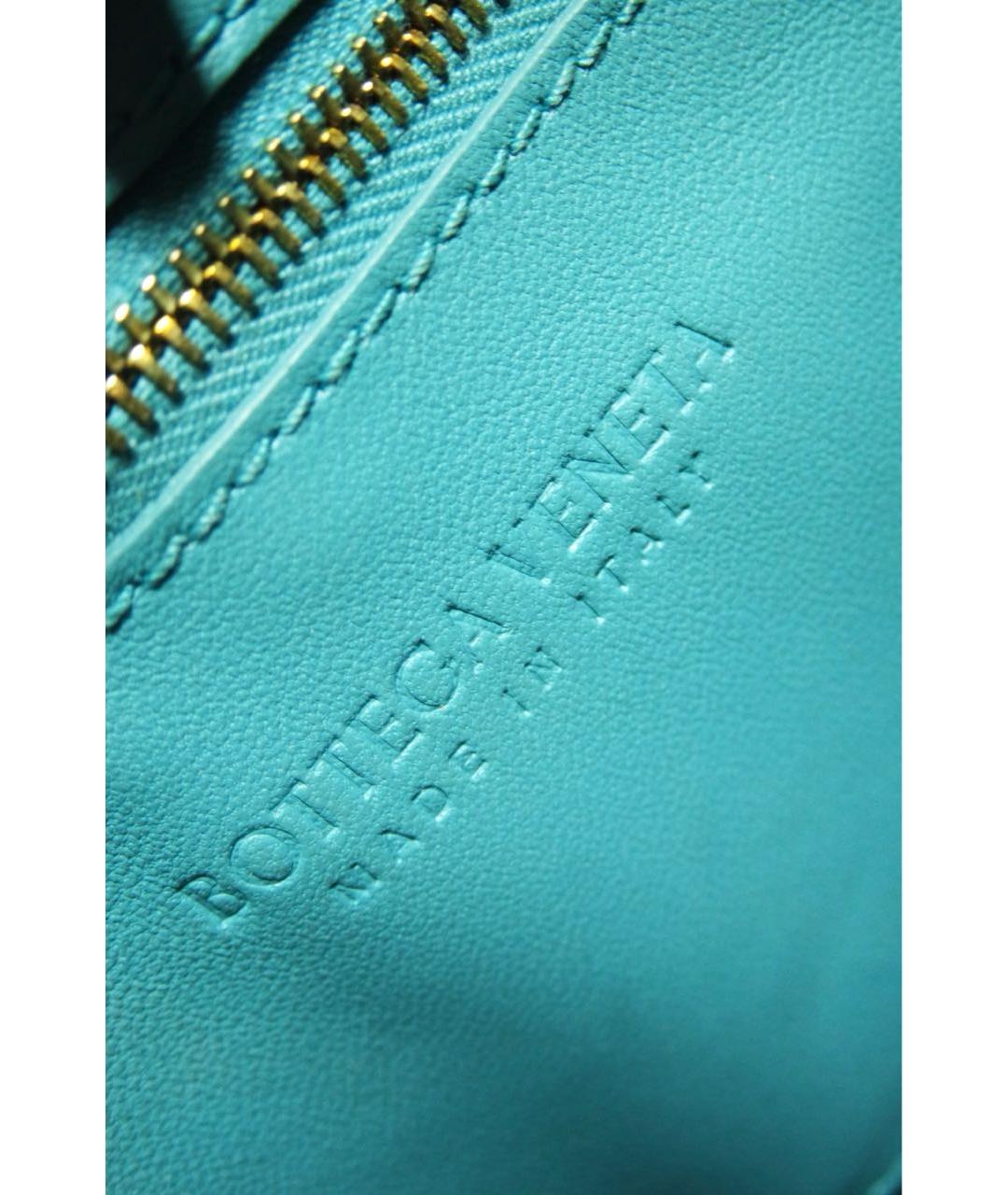 BOTTEGA VENETA Бирюзовая кожаная сумка через плечо, фото 4