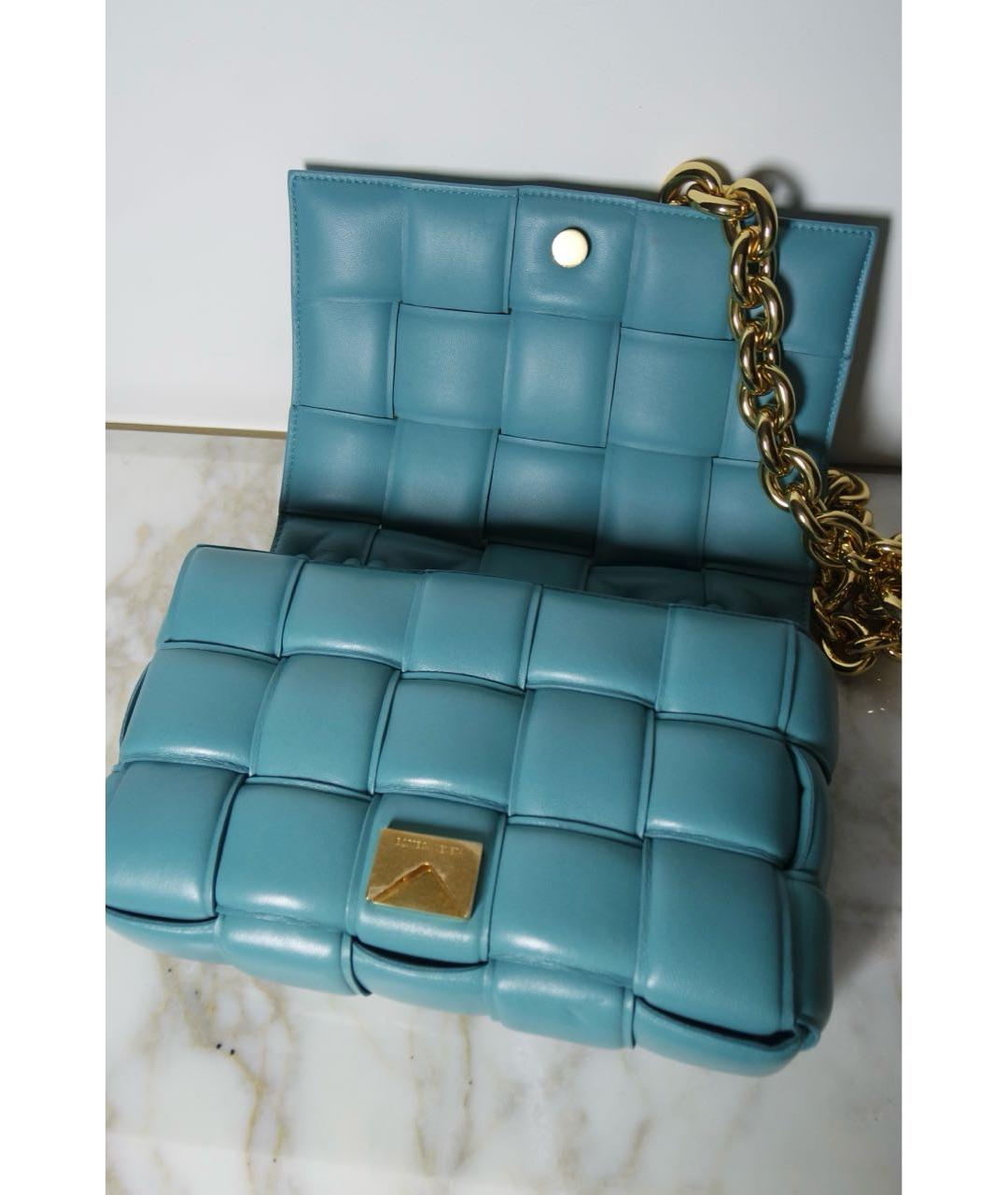 BOTTEGA VENETA Бирюзовая кожаная сумка через плечо, фото 8