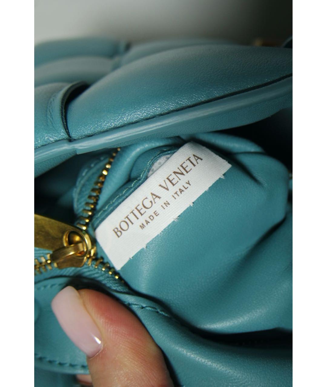 BOTTEGA VENETA Бирюзовая кожаная сумка через плечо, фото 5