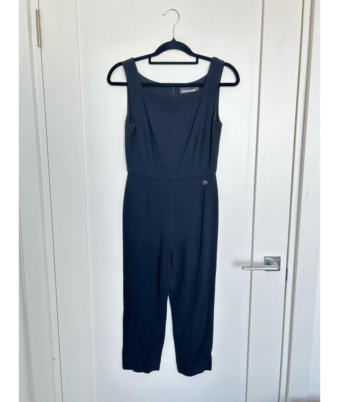 CHANEL Черный вискозный комбинезон, фото 9