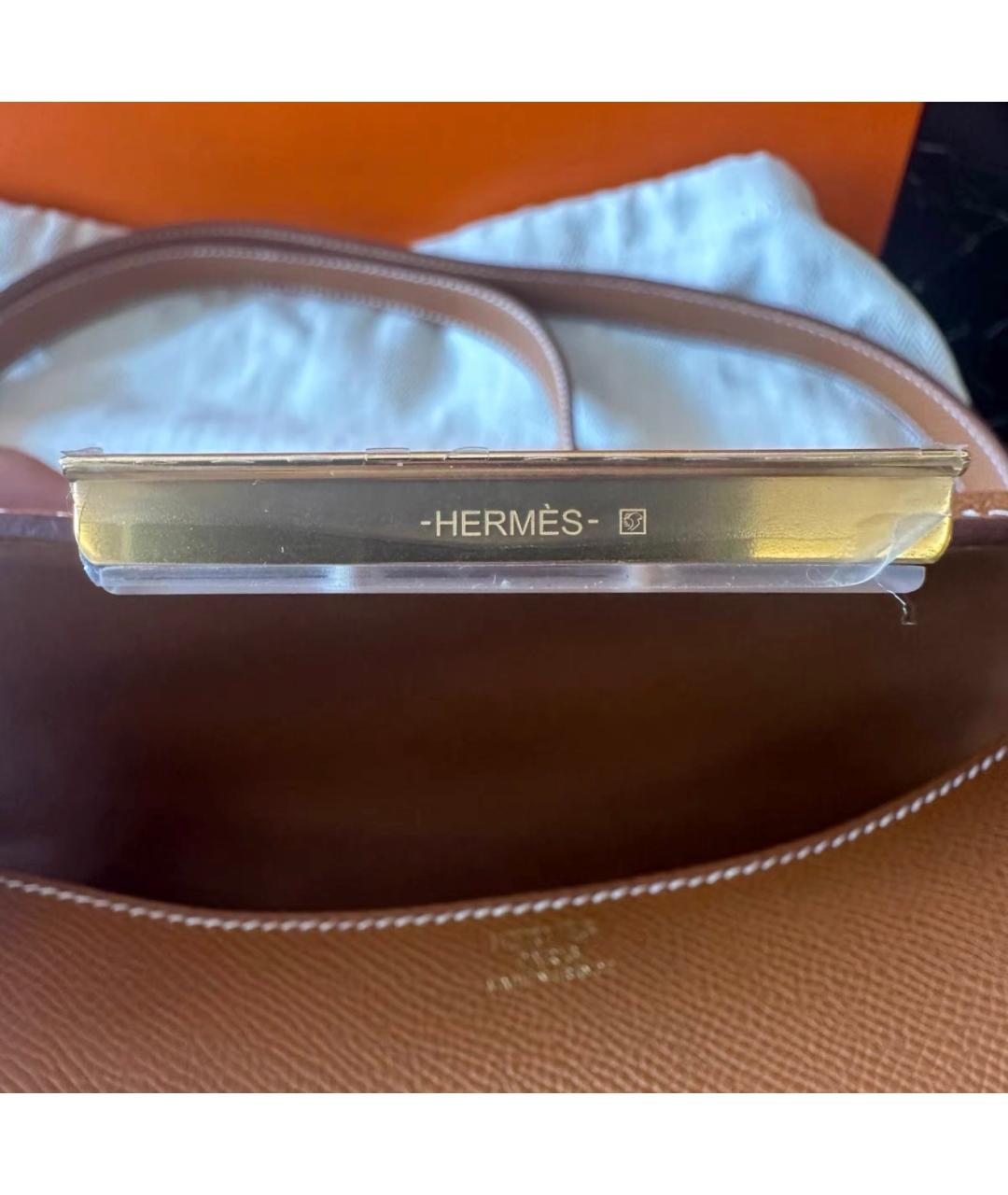 HERMES Коричневая кожаная сумка через плечо, фото 8