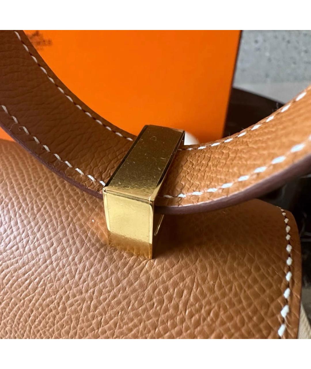 HERMES Коричневая кожаная сумка через плечо, фото 5