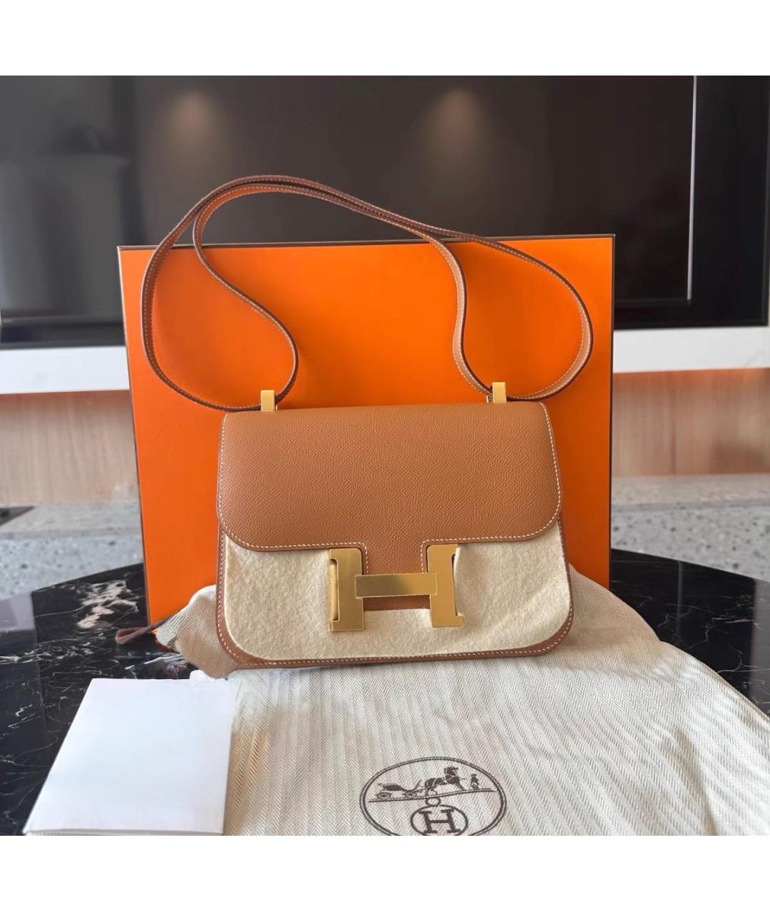 HERMES Коричневая кожаная сумка через плечо, фото 2