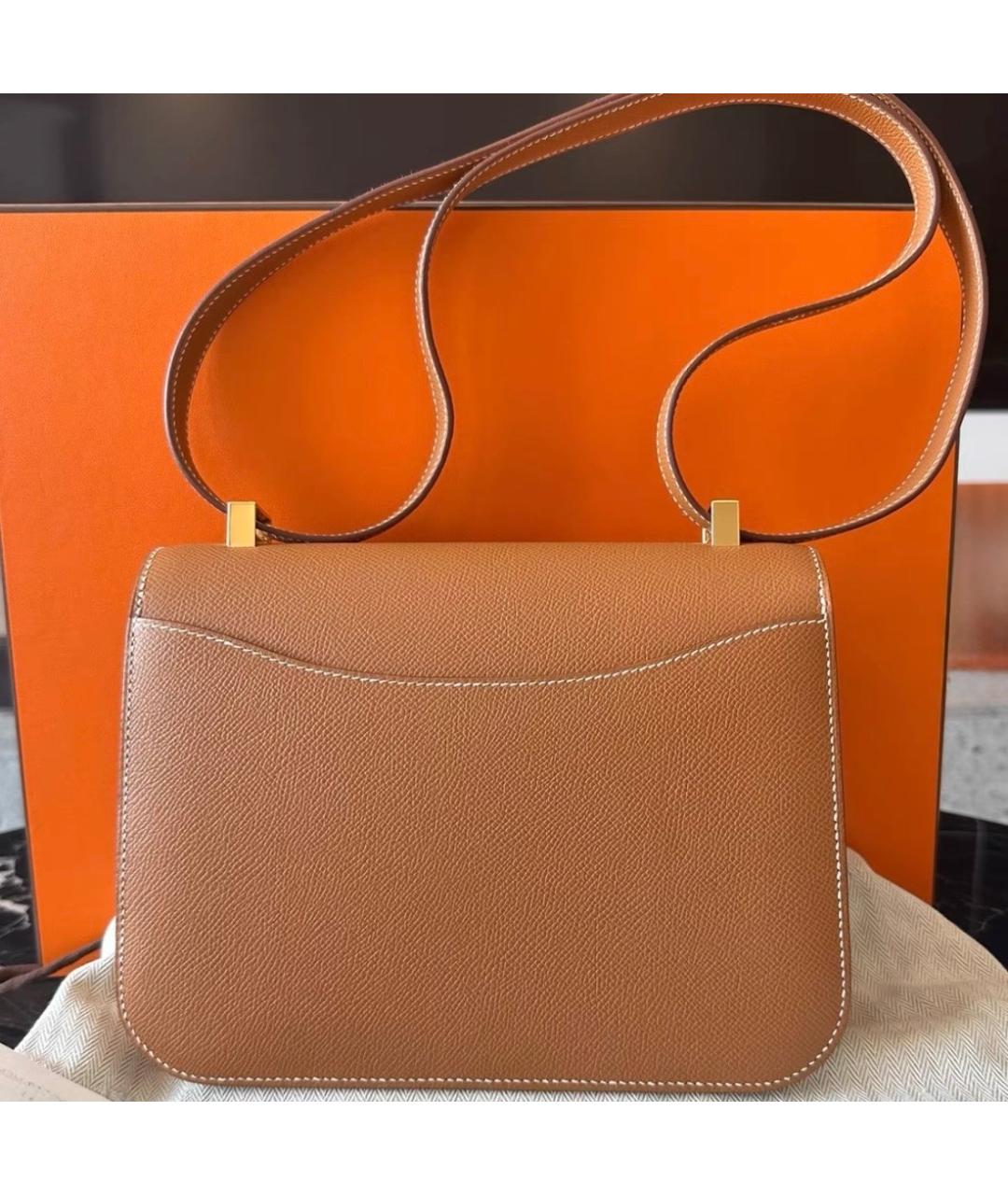 HERMES Коричневая кожаная сумка через плечо, фото 3