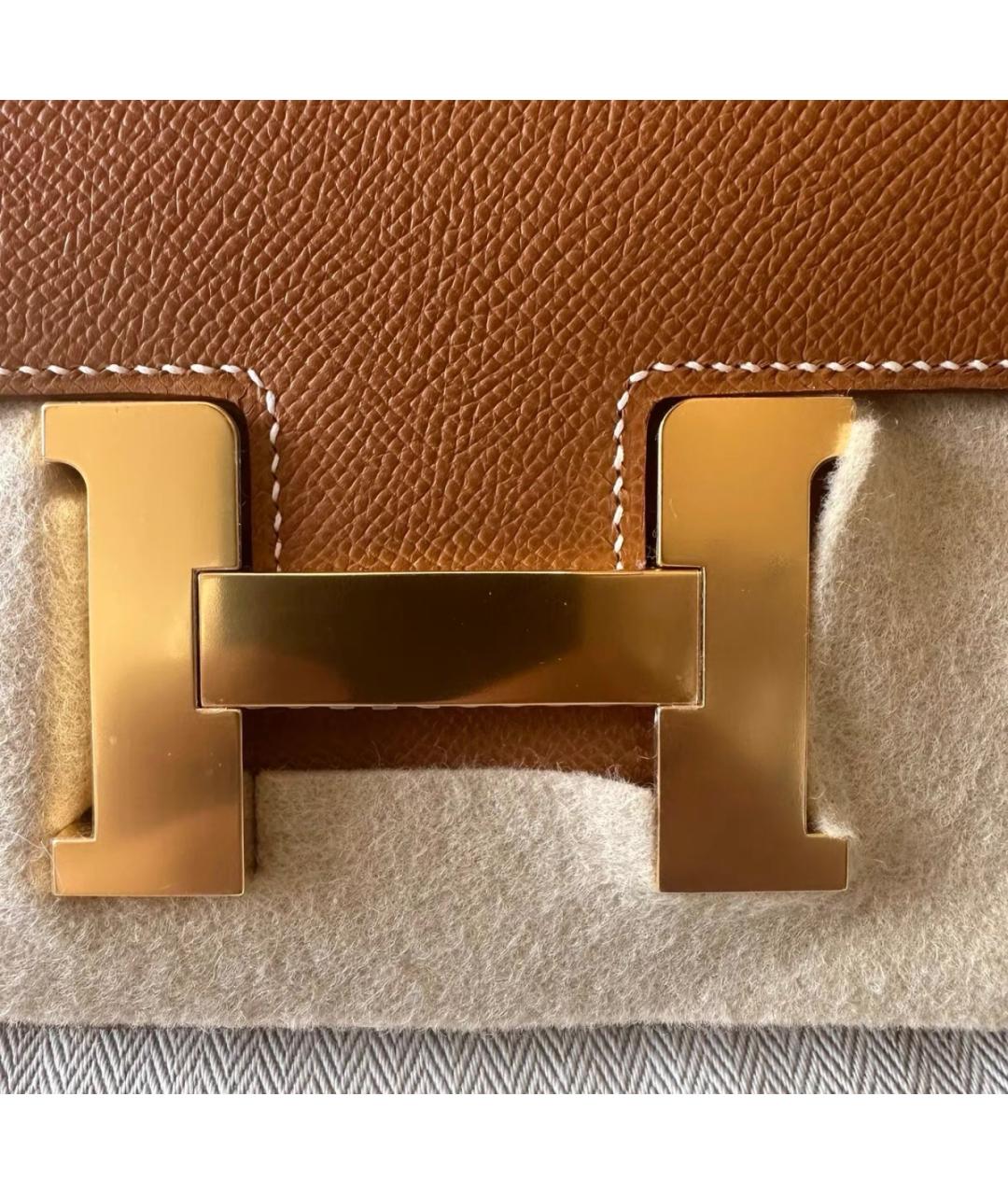 HERMES Коричневая кожаная сумка через плечо, фото 4