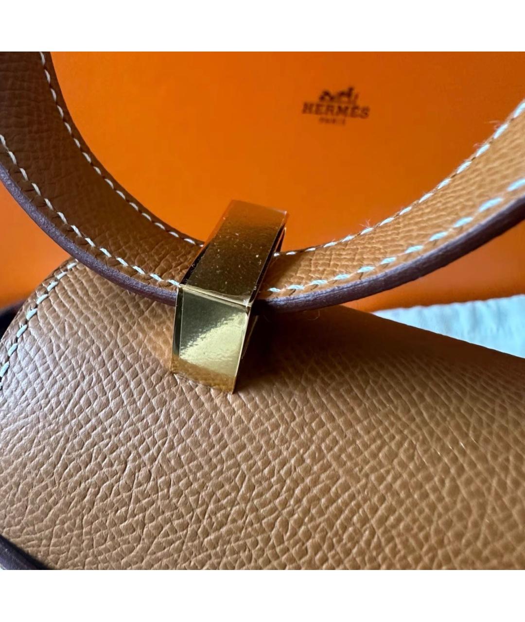 HERMES Коричневая кожаная сумка через плечо, фото 6