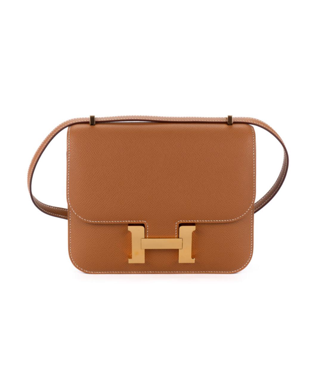 HERMES Коричневая кожаная сумка через плечо, фото 1