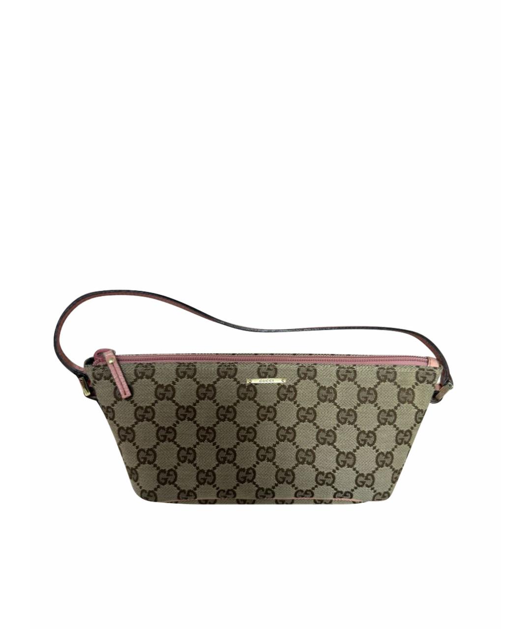 GUCCI Бежевая тканевая сумка с короткими ручками, фото 1