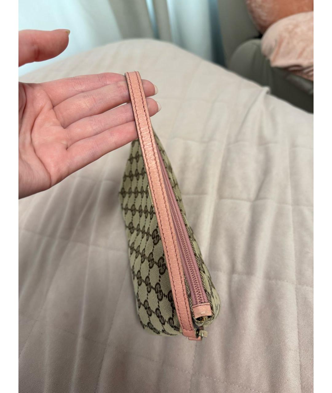 GUCCI Бежевая тканевая сумка с короткими ручками, фото 4