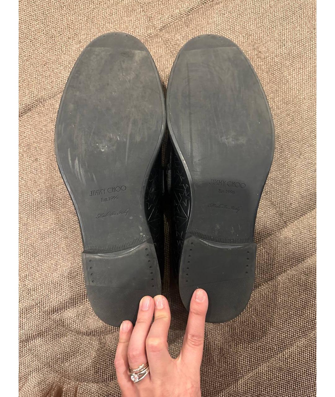 JIMMY CHOO Черные кожаные лоферы, фото 3