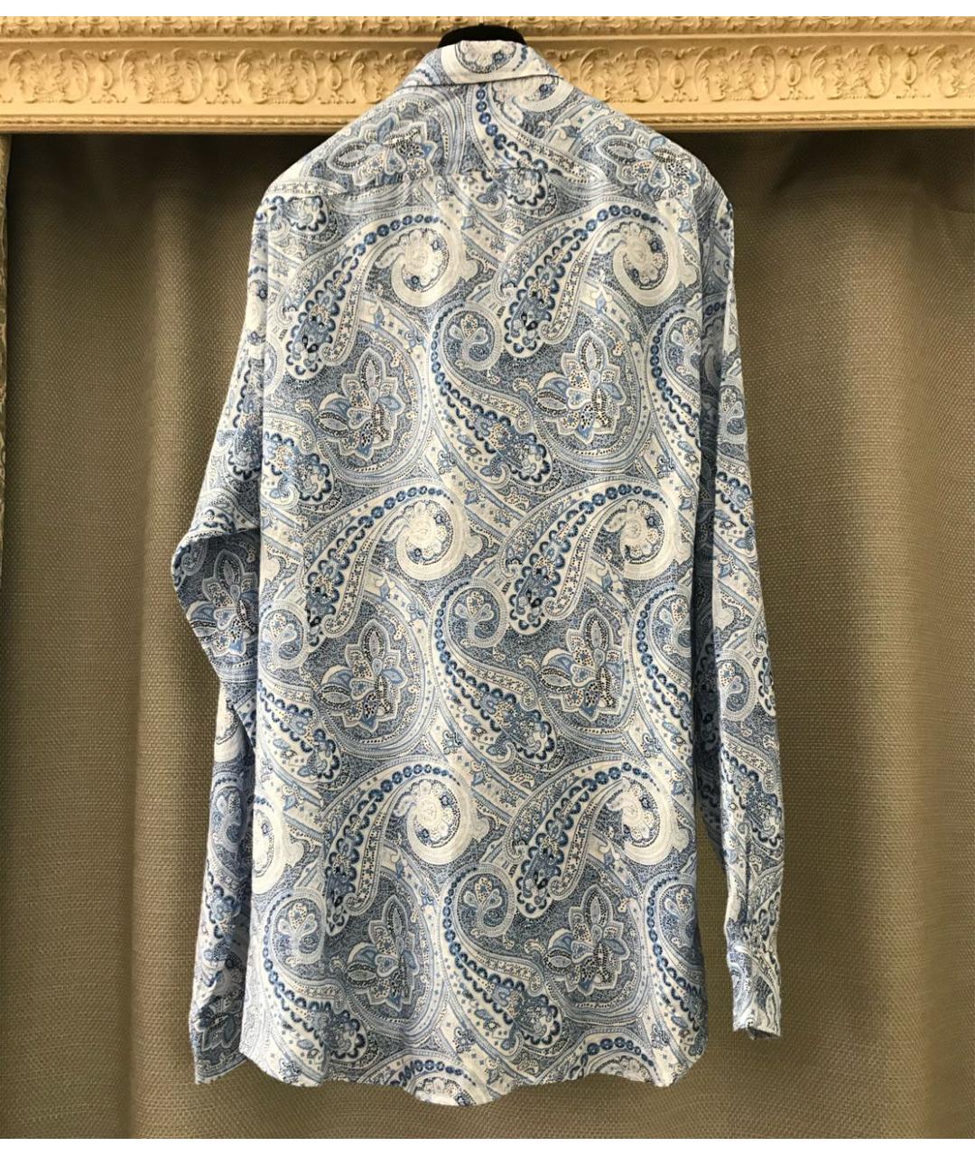 ETRO Голубая льняная кэжуал рубашка, фото 7