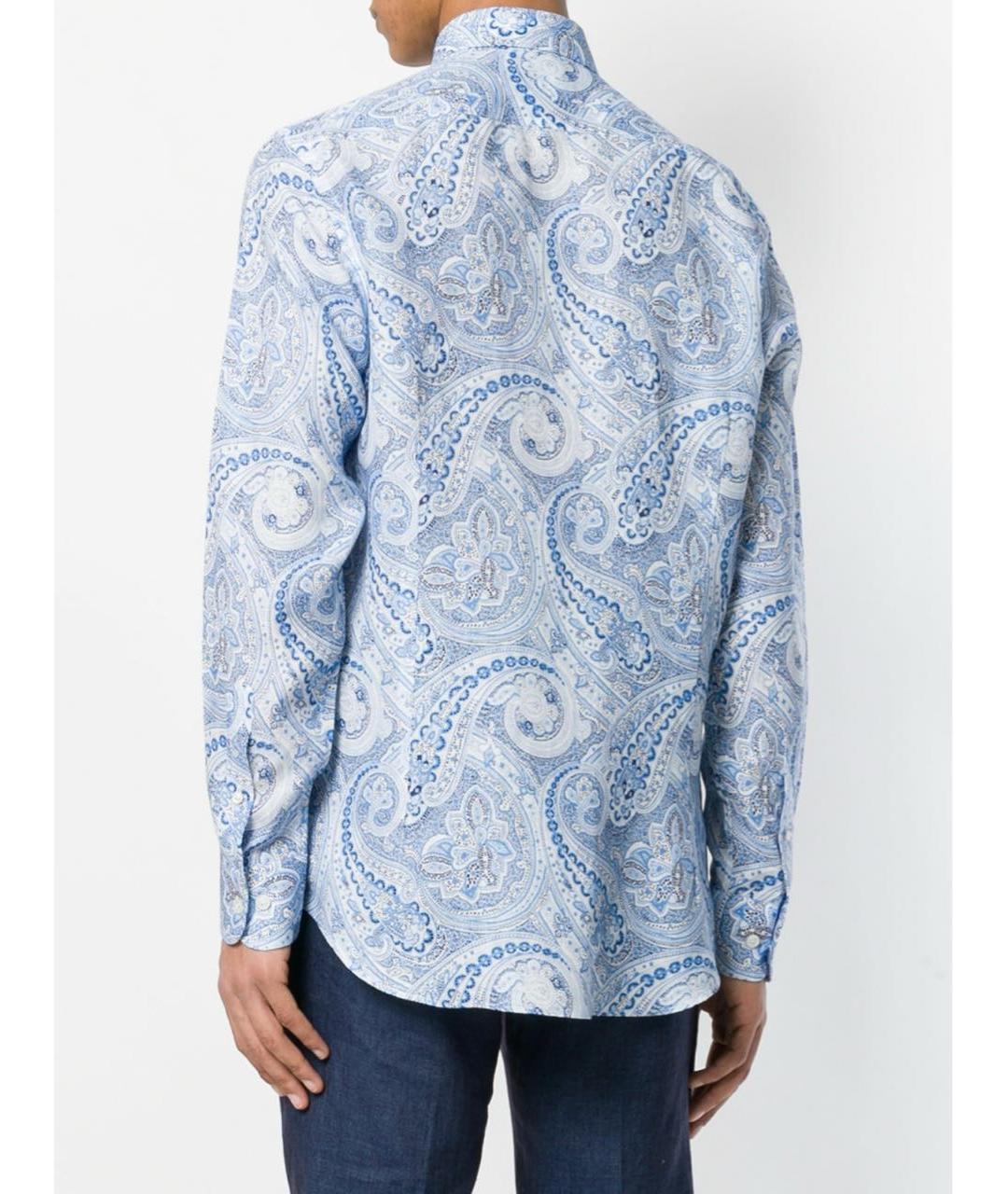 ETRO Голубая льняная кэжуал рубашка, фото 3