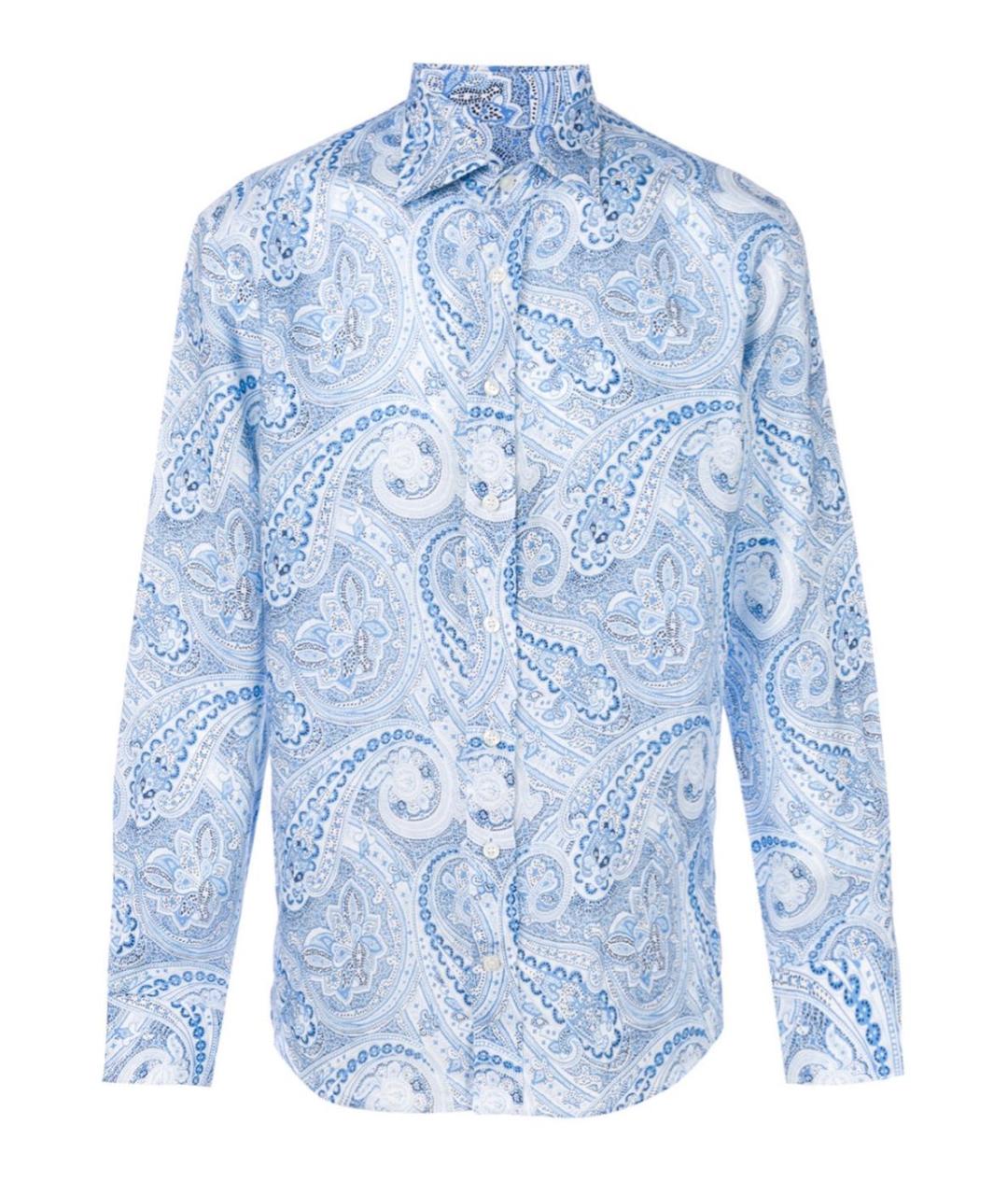 ETRO Голубая льняная кэжуал рубашка, фото 9