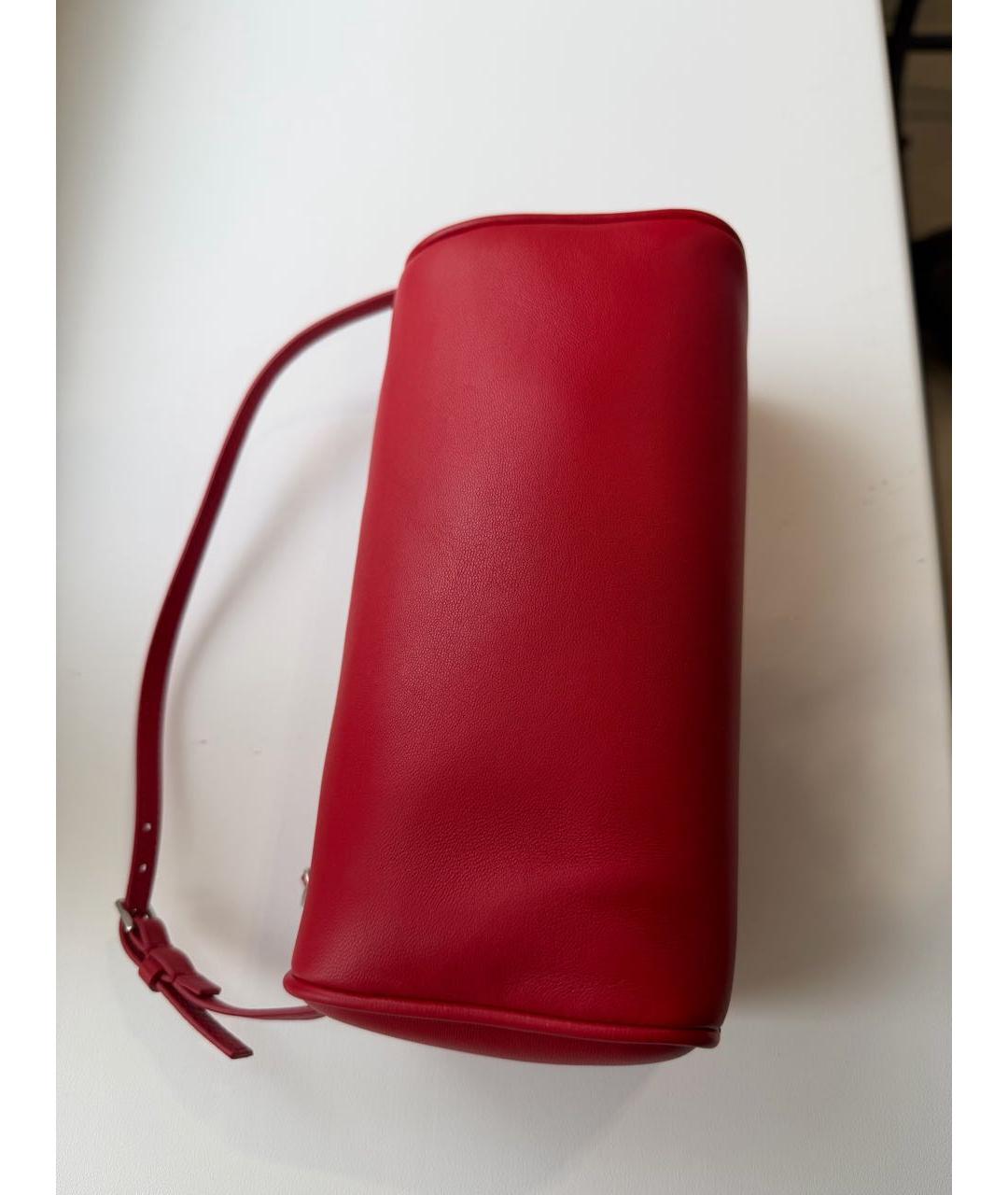 THE ROW Красная кожаная сумка с короткими ручками, фото 3