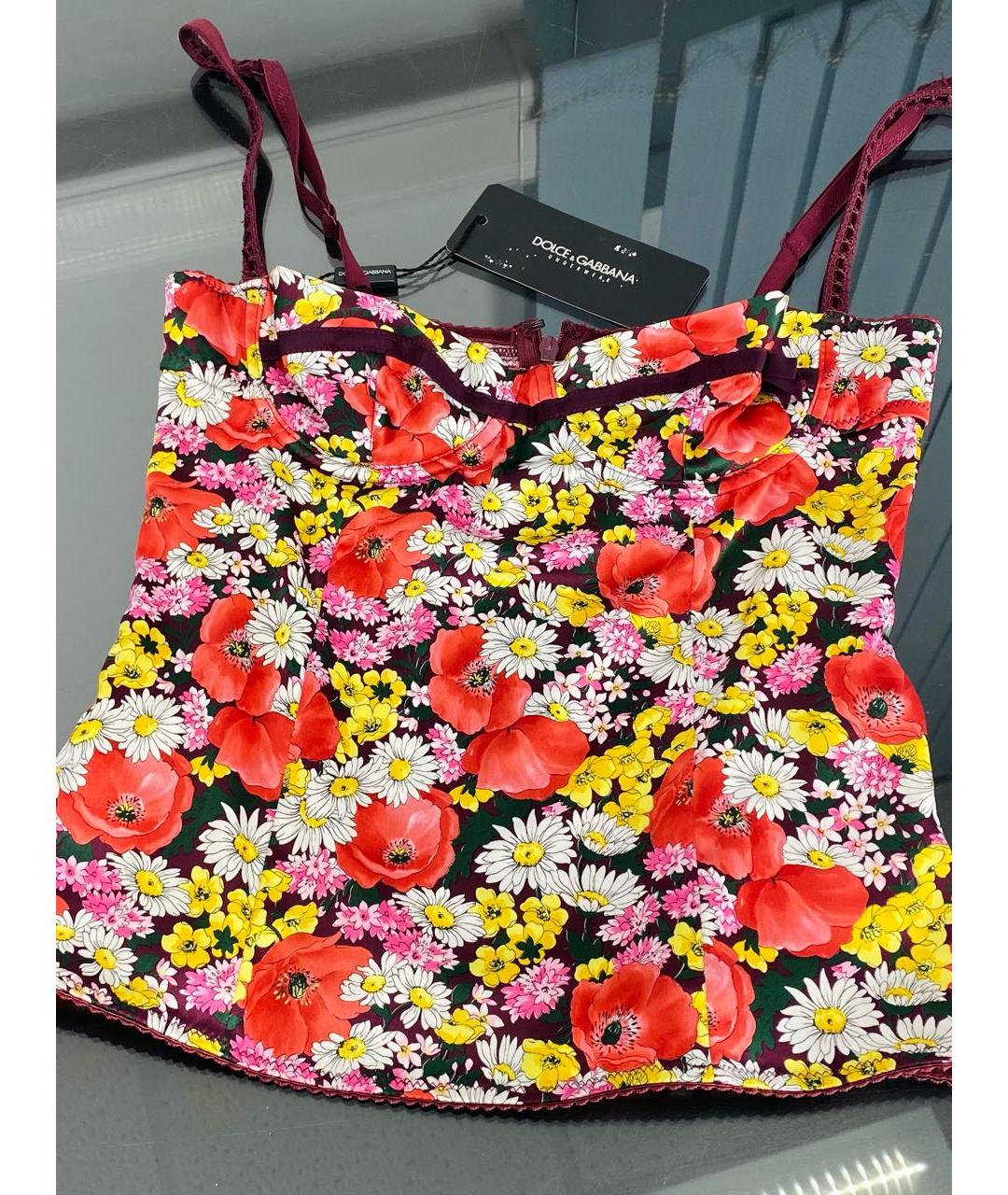 DOLCE&GABBANA Мульти полиэстеровая майка, фото 4