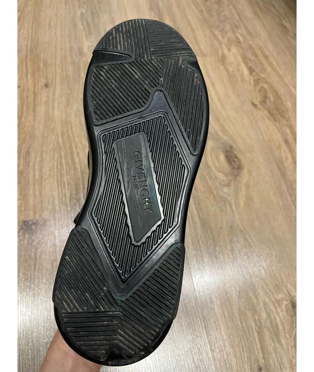 GIVENCHY Черные кожаные высокие кроссовки / кеды, фото 6