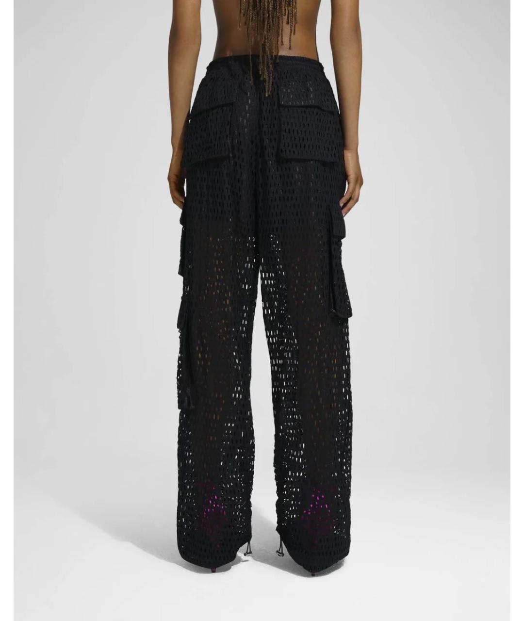 KHRISJOY Черные полиамидовые прямые брюки, фото 2