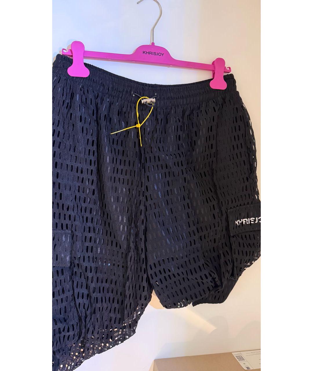 KHRISJOY Черные полиамидовые прямые брюки, фото 4