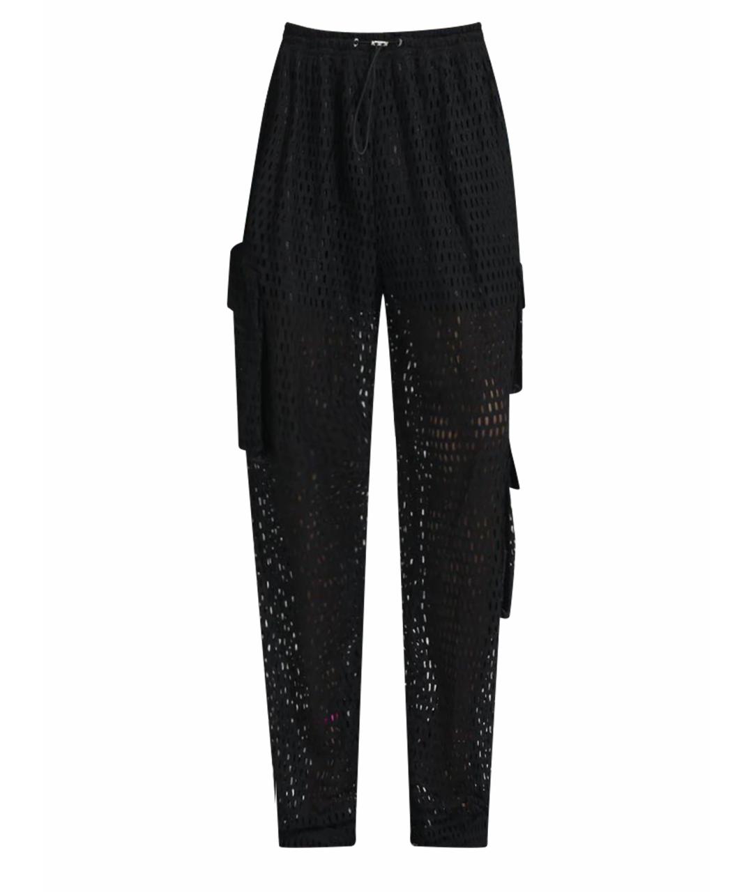 KHRISJOY Черные полиамидовые прямые брюки, фото 1