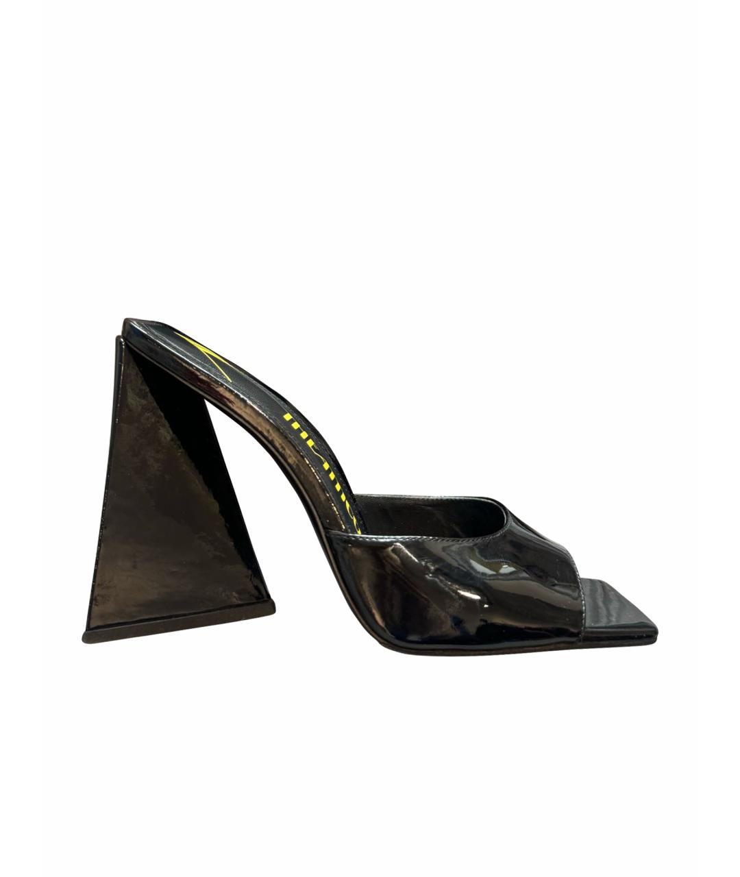 THE ATTICO Черные босоножки из лакированной кожи, фото 1