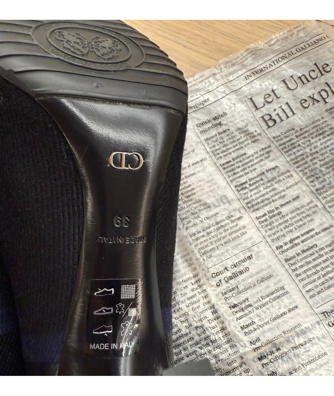 CHRISTIAN DIOR Темно-синие кожаные туфли, фото 5