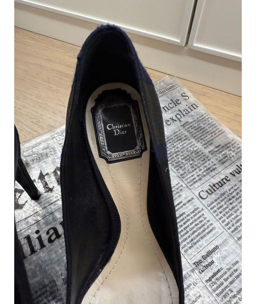 CHRISTIAN DIOR Темно-синие кожаные туфли, фото 3