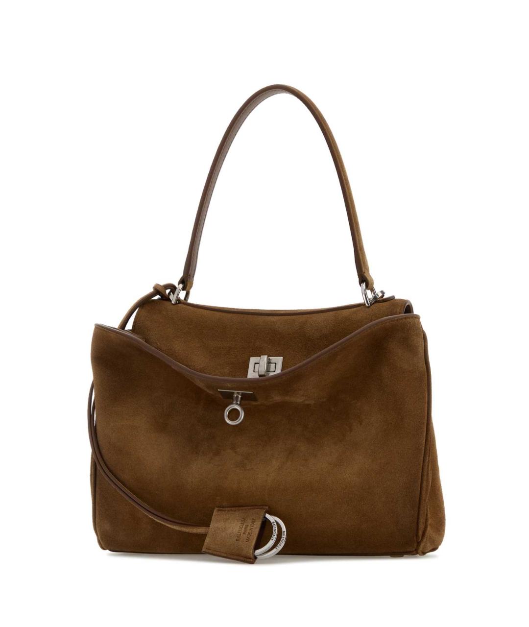 BALENCIAGA Коричневая замшевая сумка с короткими ручками, фото 2