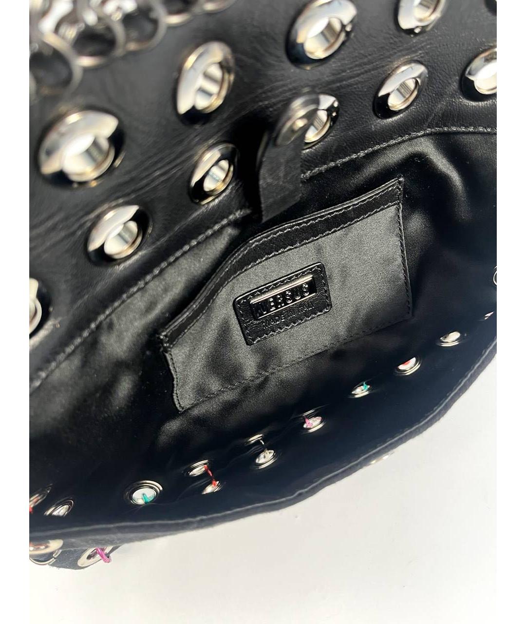 VERSUS VERSACE Черная кожаная сумка через плечо, фото 4