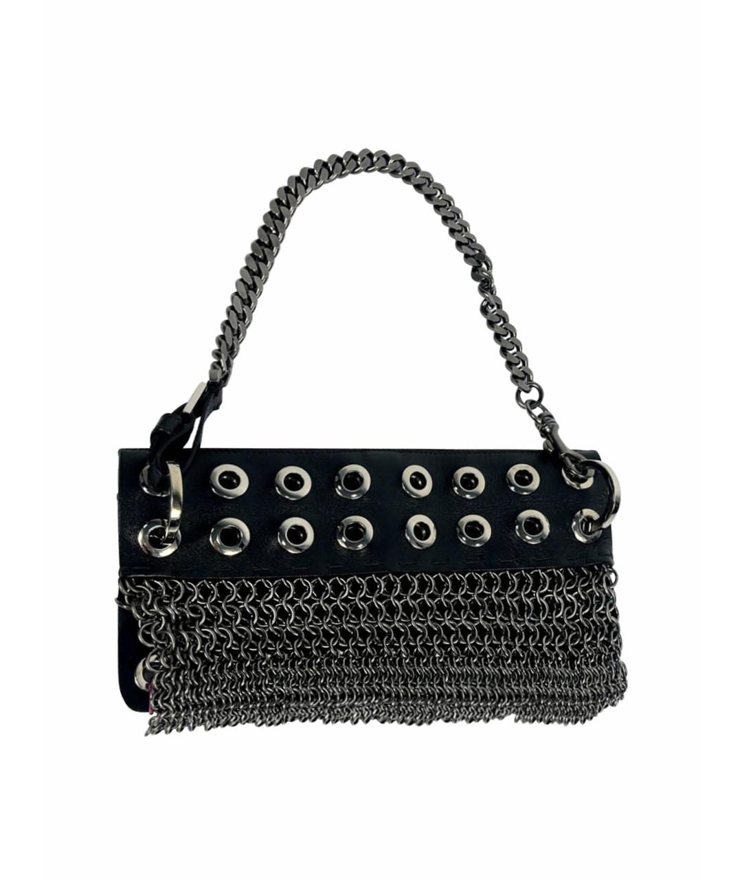 VERSUS VERSACE Черная кожаная сумка через плечо, фото 1