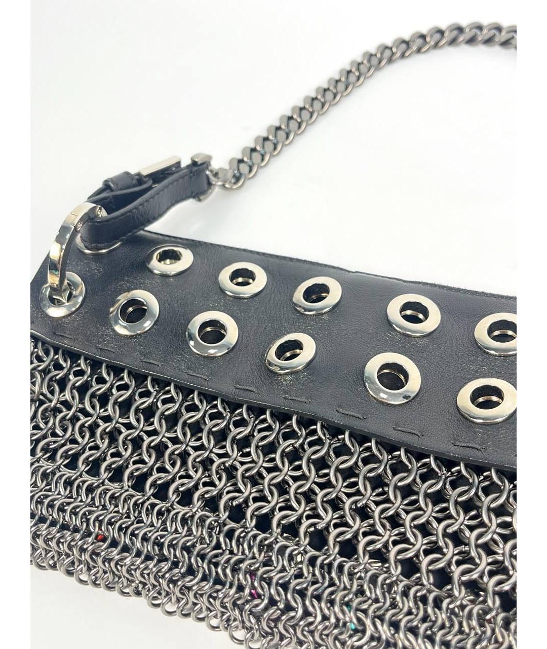 VERSUS VERSACE Черная кожаная сумка через плечо, фото 8
